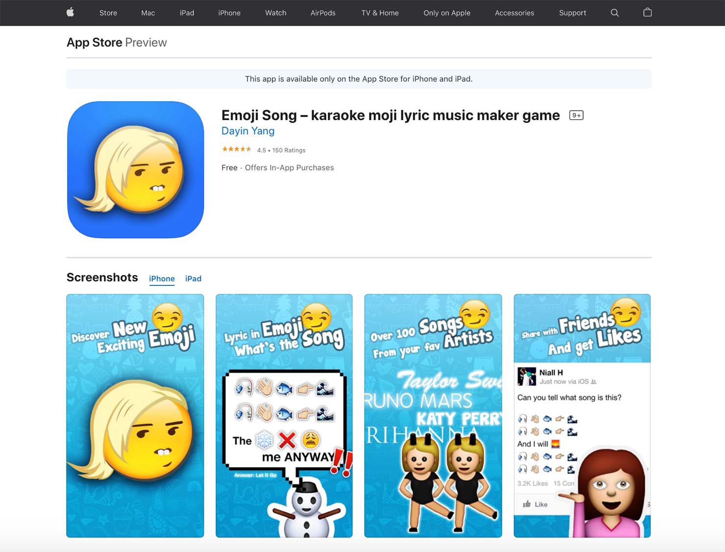 「Emoji Song」App Store画面