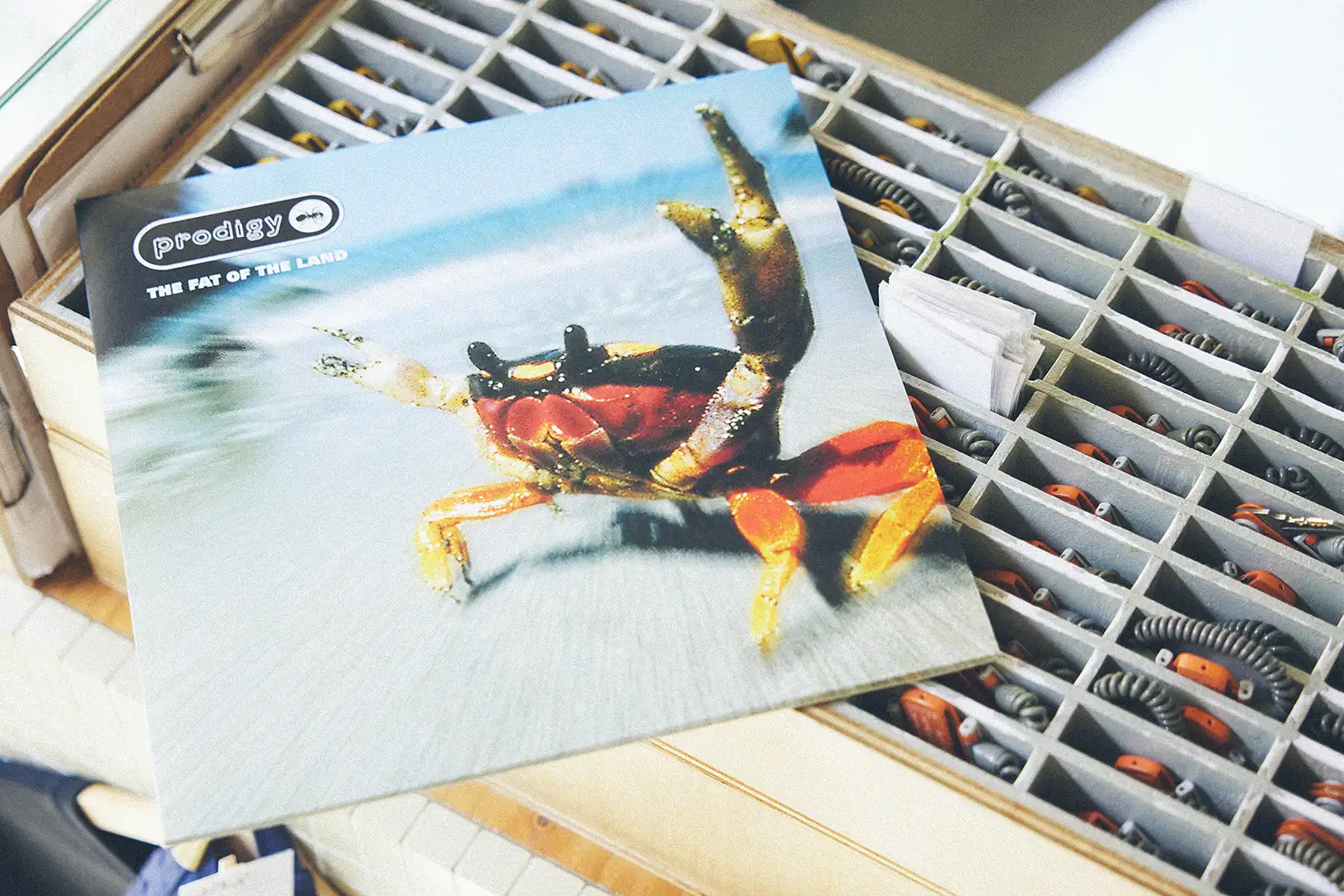 店主・新保朋子さんお気に入りのレコード。『THE FAT OF THE LAND』(The Prodigy)