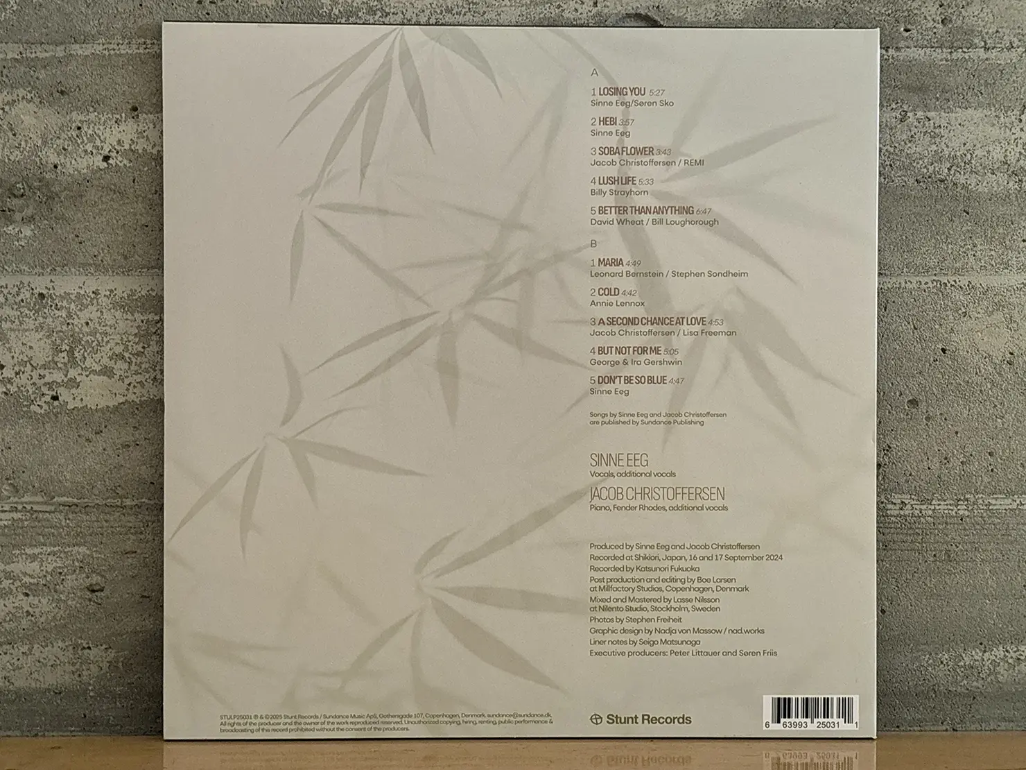 シーネ・エイ作曲が3曲、 ヤコブ・クリストファーセン作曲が2曲の他 、スタンダード・ナンバーやポップスが5曲収録