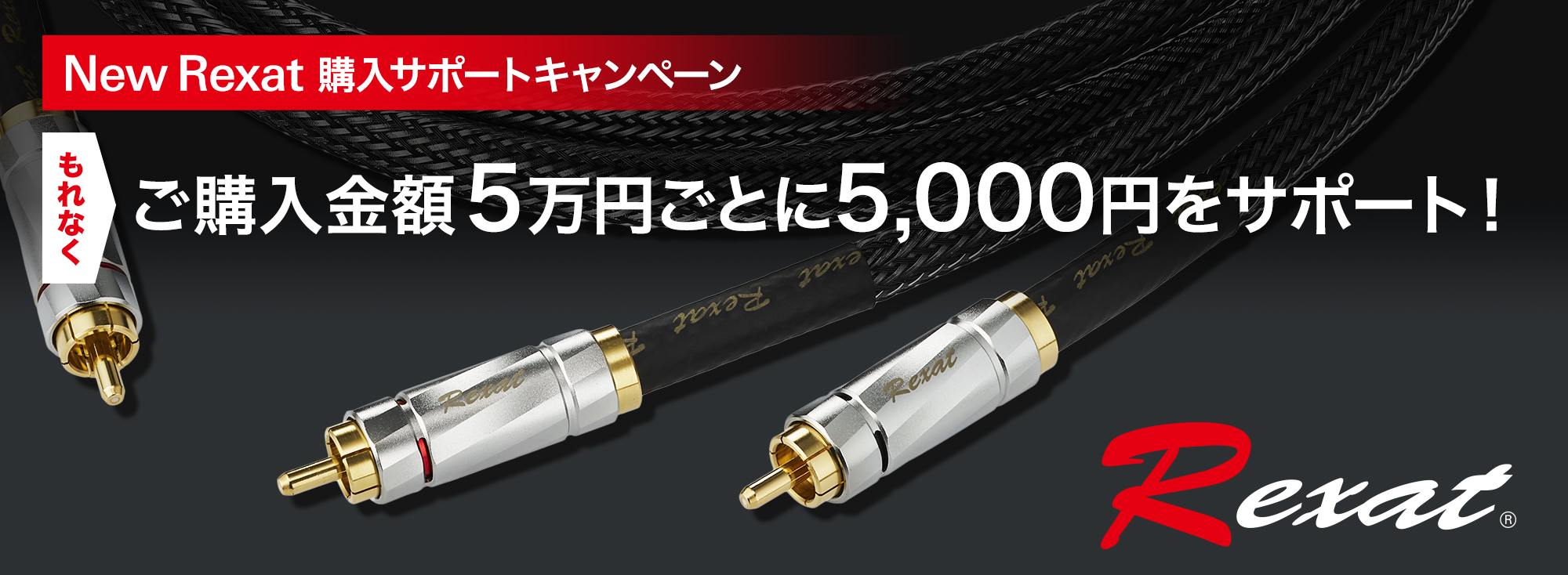 New Rexat 購入サポートキャンペーン ご購入金額5万円ごとに5,000円をサポート！