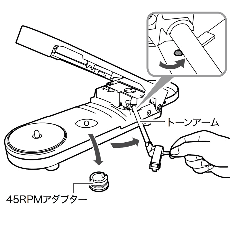 トーンアームを引き出す