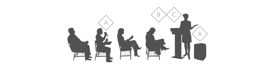 両手を動かしながらプレゼンイメージ