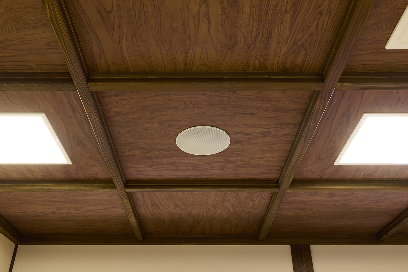 木目の天井にも馴染むデザイン