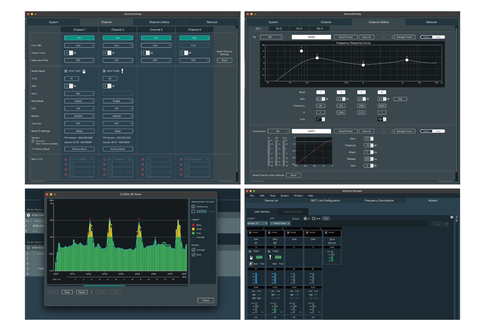 チャンネル画面『Wireless Manager』