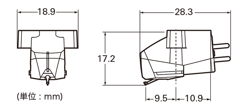 AT-VM95SH：外形寸法図