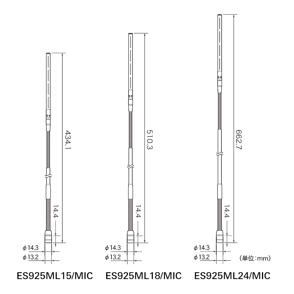 ES925ML/MIC｜超指向性コンデンサー モジュラーグースネック