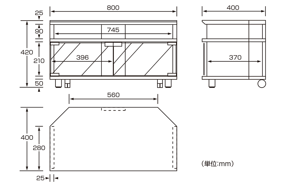 TX-800：外形寸法図