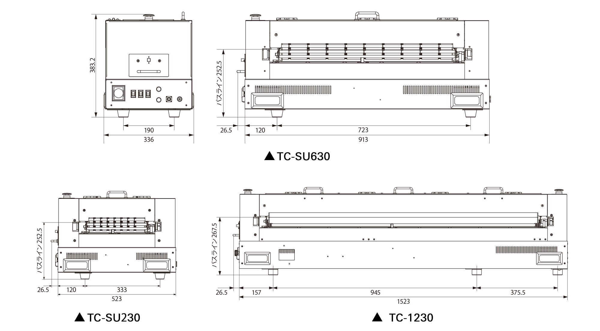 TCT-SU630・230・1230：外形寸法